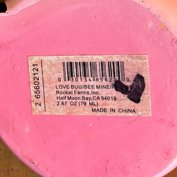 2 Rocket Farms Pink Lovebug Ladybug Mini Planters Silver Polka Dots & Red Hearts - Picture 7 of 9